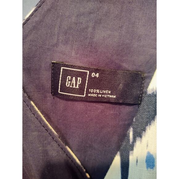 Gap Size 4 Blue and White Linen Dress - Picture 4 of 4